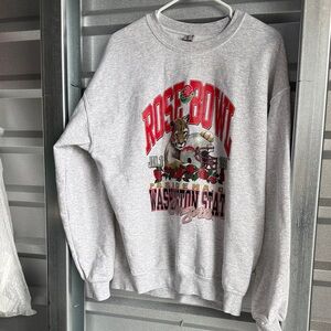Gray Washington State Rose Bowl Vintage Style Crewneck Sweatshirt